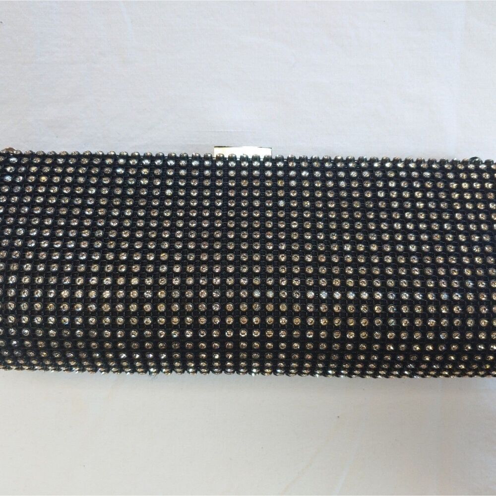 Zoe Adams Women's Black/Clear Rhinestone Convertible Clutch Bag.